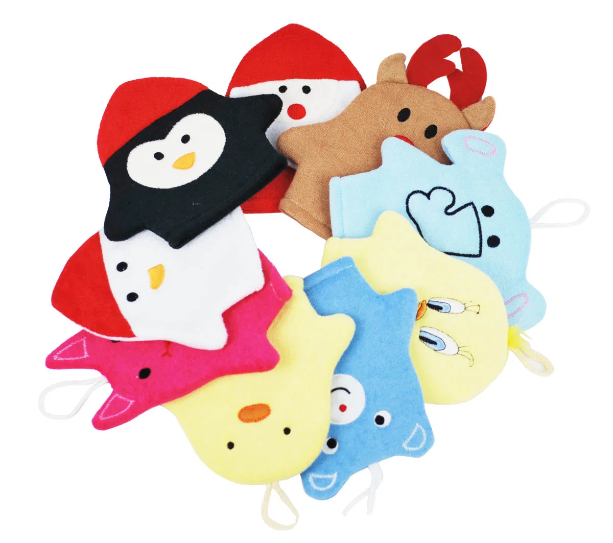 Animal Puppets Cloth Bath Shower Mitt Wash Exfoliating Pet Washing Glove for Kids Bath Glove