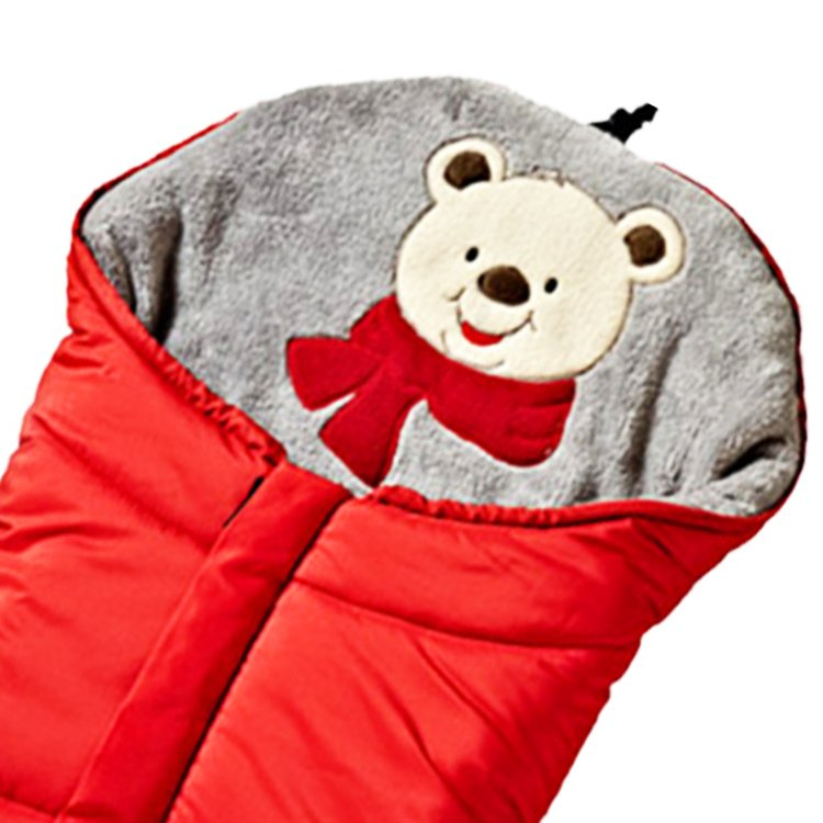 Baby Sleeping Bag Cute Bear Embroidery Design Warm Baby Swaddle Bag