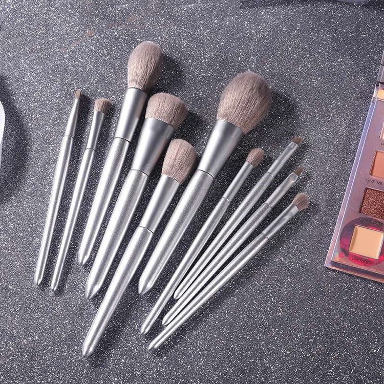 10PCS Healthy Natural Bamboo Charcoal Fibre Makeup Brush Kit Cosmetics Tool