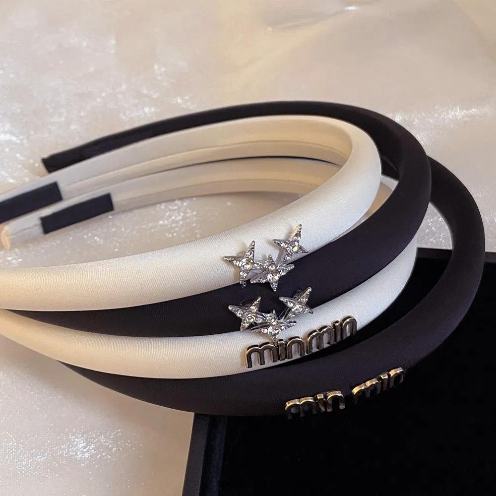 Женская атласная повязка для волос с поролоном 2 см