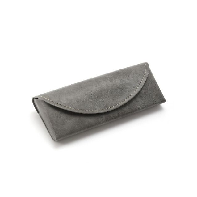 Minimalist PU Leather Foldable Slim Magnetic Sunglasses Glasses Case