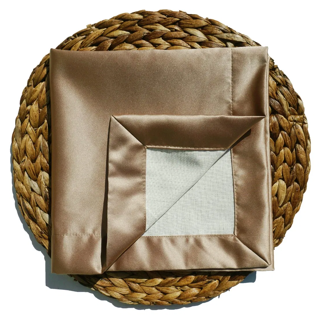 High-Quality Latte Pure Satin for Napkin Cloths and Table Cloth for Luxe Events