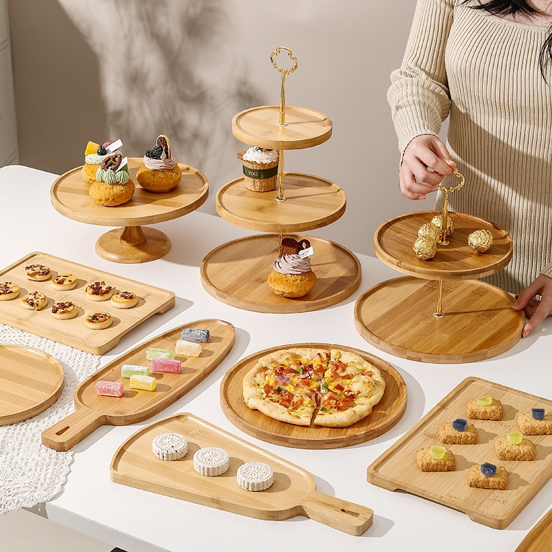 Dessert Display Stand Wooden Cake Tray