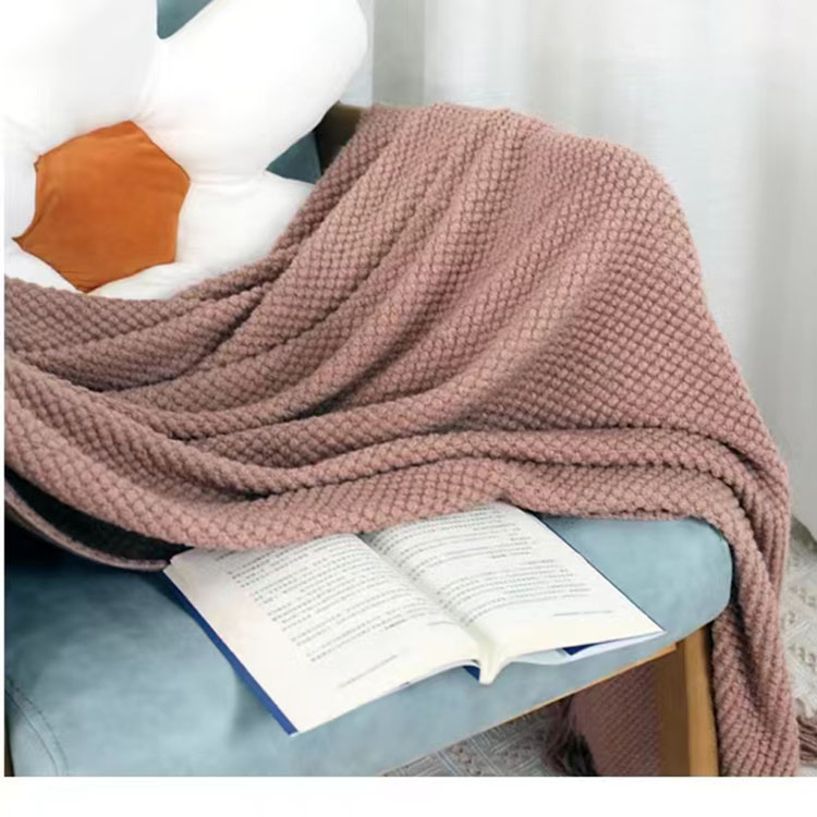 Плед вязаный скандинавский ретро, декоративный