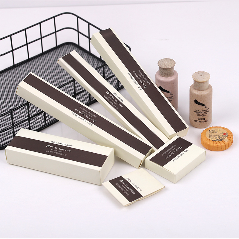 OEM Logo Biodegradable Eco Friendly Luxury 5 Star Hotel Disposable Toiletries Amenities Set Factory