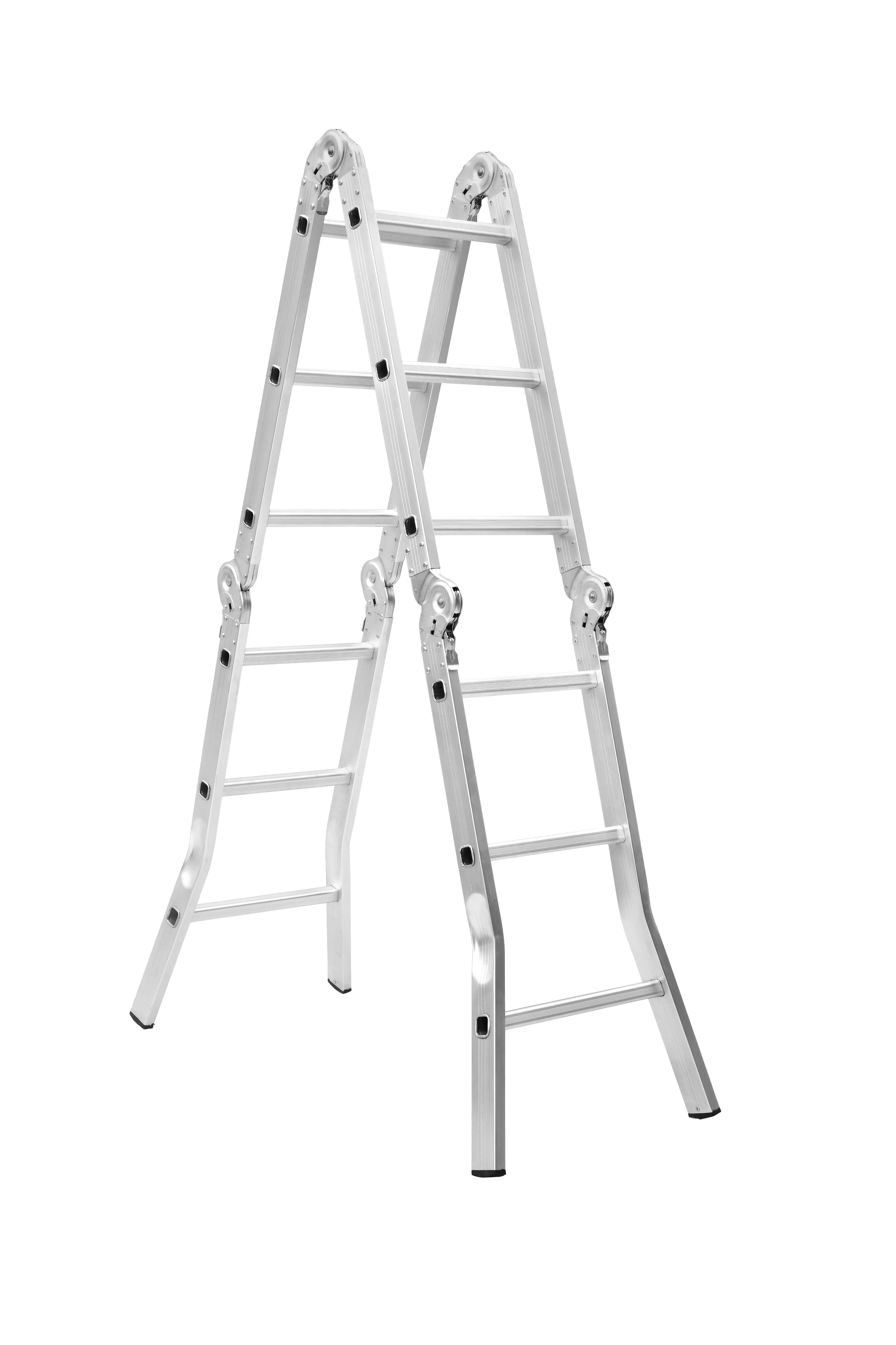 En131 Approved Multi-Purpose Telescoping Ladder Double Side 4X3 4X4 4X5 Aluminum Step Ladder