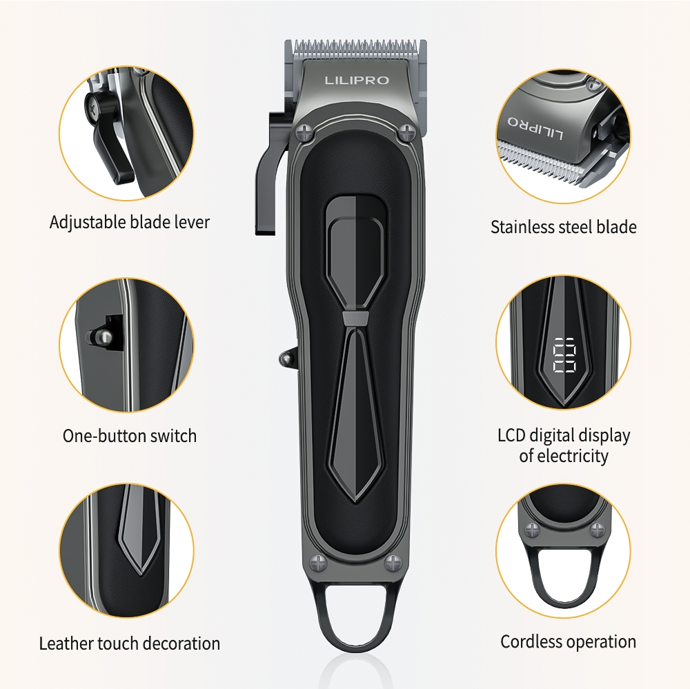 Lilipro L8 & M8 Cordless Clippers for Men, Professional Hair Clippers with Adjustable Blade and LCD Power Display