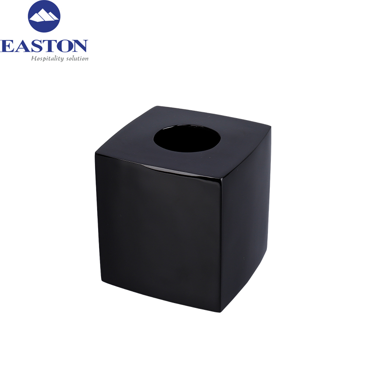 Hotel Bathroom Custom Black Shiny Bath Salts Container