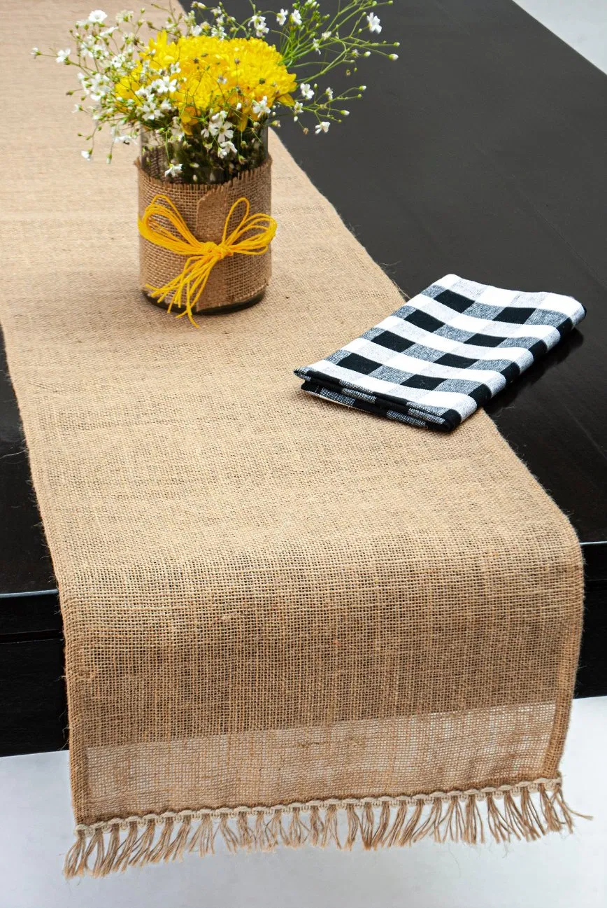 Fringe Natural Home Decoration Jute Table Runner