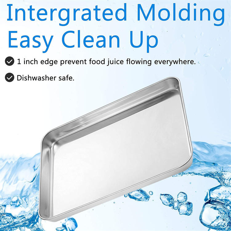 10 Inch Stainless Steel Baking Pans Toaster Oven Tray Pans Cookie Baking Sheets