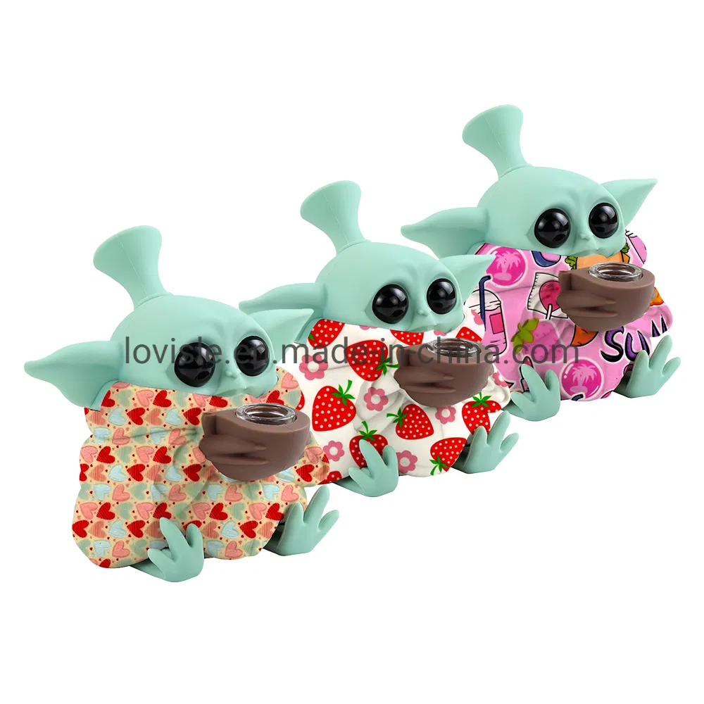 Cool Design Silicone Babyyoda Silicone Smoking Hand Pipe Glass Bowl Cleaning Tool Gifts Pipe