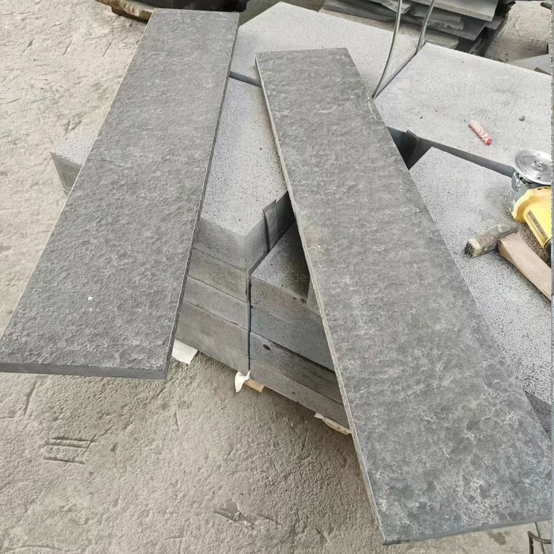 Flamed Basalt Tiles Honed Sesame Black Granite G654