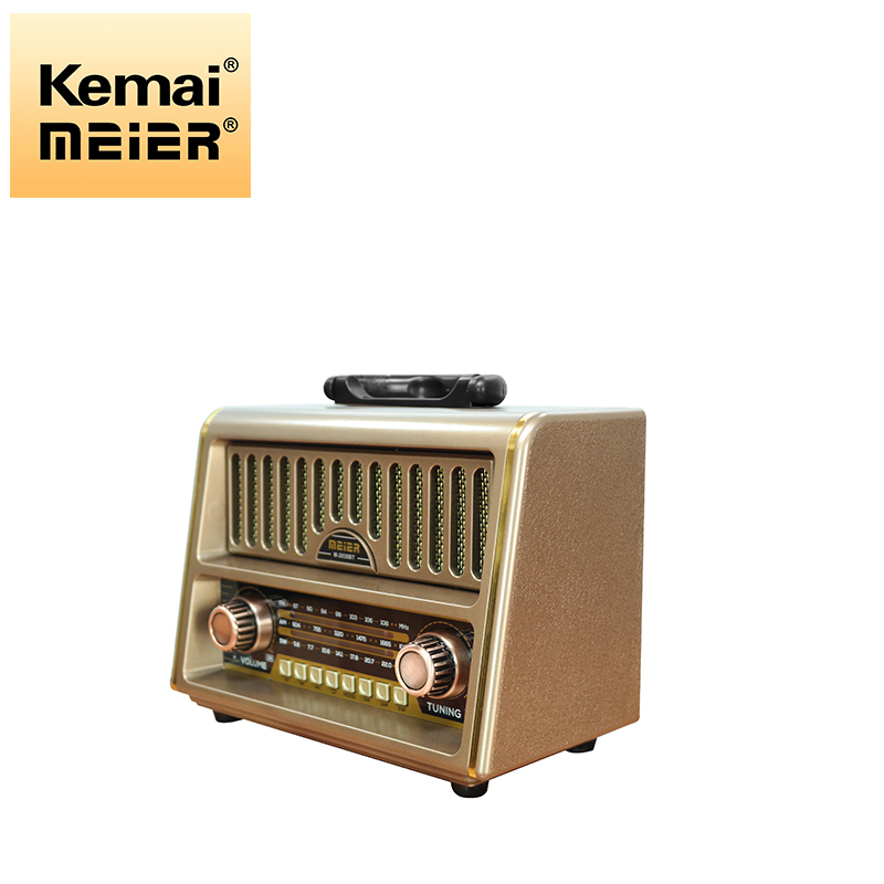 New Coming Factory Am/FM USB TF 3 Band Retro Mini Home Rechargeable Music Player Wooden Box Portable Radio