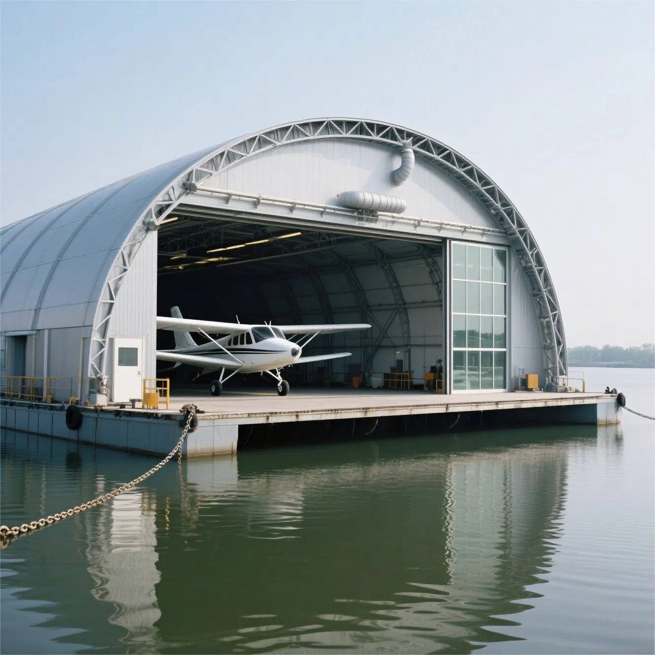 Modular Steel Frame Hangar with Quick Assembly (45-60 Days) Galvanized Wind-Resistant (Grade 13) for General Aviation Airports Airfields