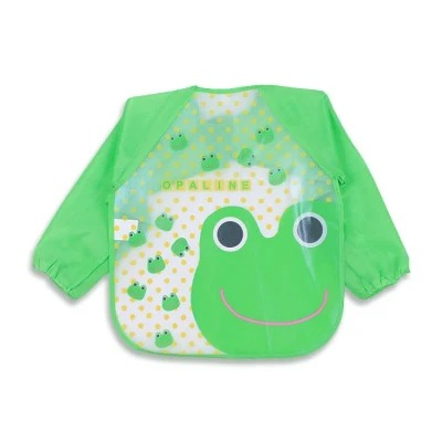 Baby Reusable Leak Proof Bib Washable Waterproof Bib for Kids with Sleeves