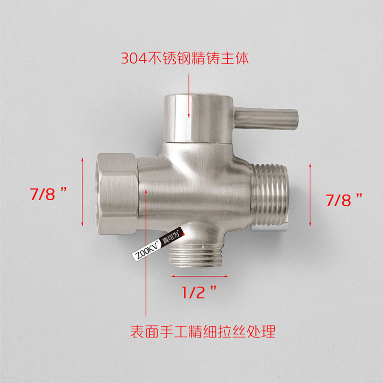 Brass Toilet Bidet Sprayer T Adapter Valve G7/8 G1/2 G3/8 for America Europe UK Australia Canada Standards