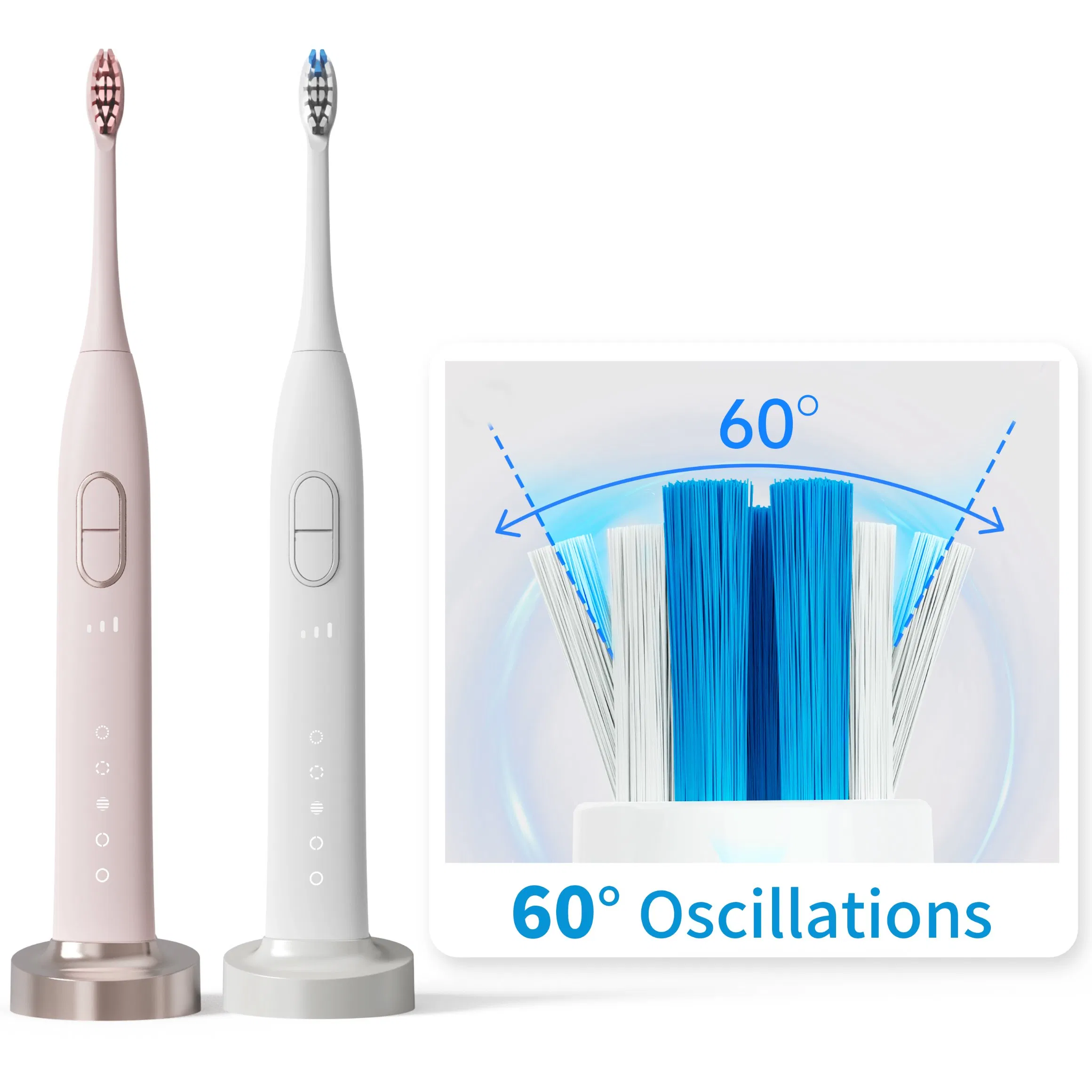 Sonic Toothbrush with Pressure Sensor Technology Ultrasonic Toothbrush Portable Electric Toothbrush