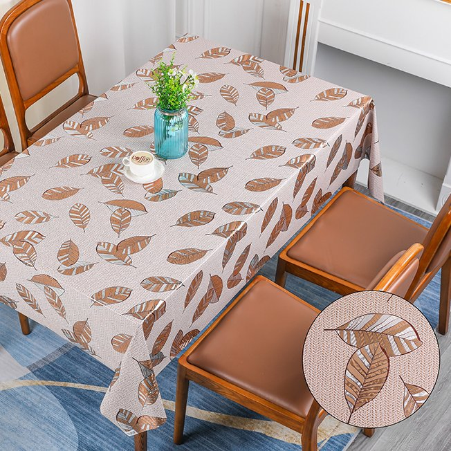 Rectangle Tablecloth Linen Textured Waterproof & Stain Resistant Table Cloth Wrinkle Free Decorative Fabric
