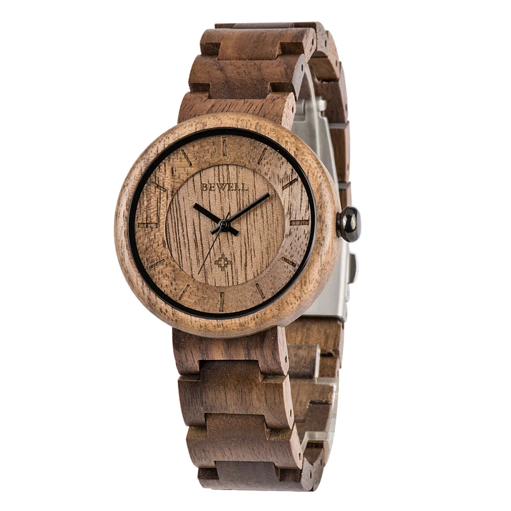Bewell Stylish Popular Natural Wood 100% Original Lady/Women Wrist Wood Watch