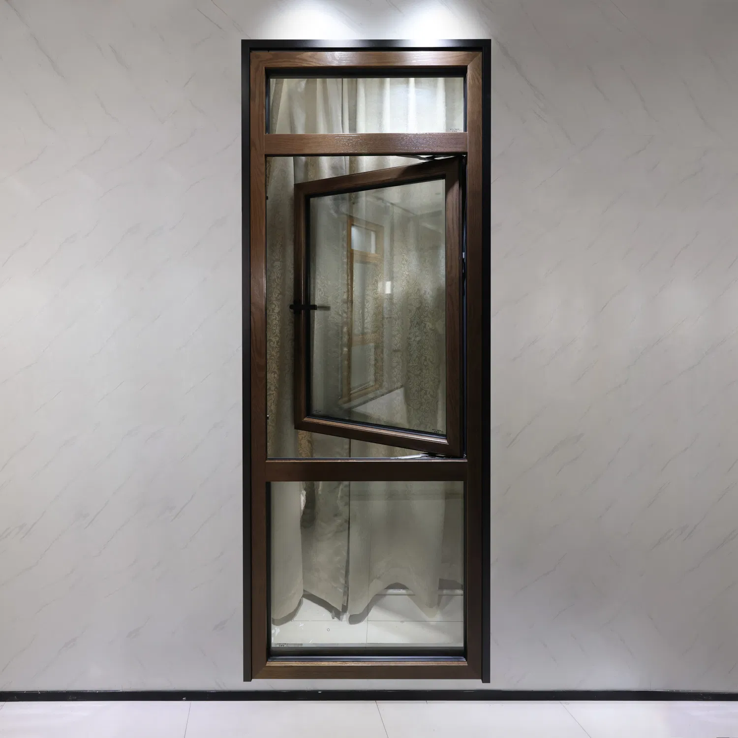 Custom American Style Villa Hotel Residences Horizontal Opening Pattern Aluminum Clad Timber Wood Windows