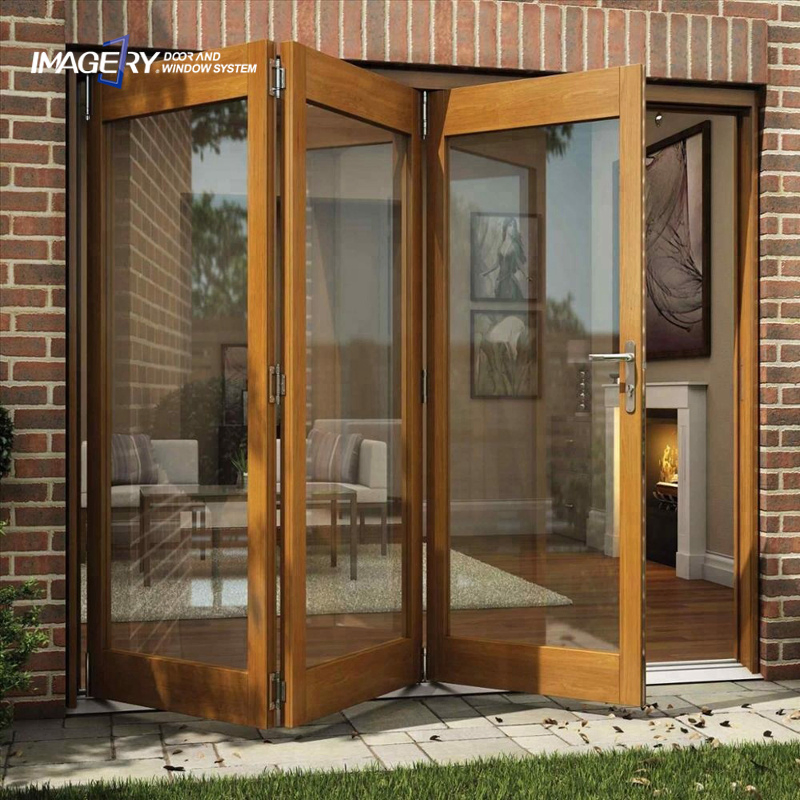 High Quality Tempered Customized Size Accordion Aluminum Bifold Folding Patio Glass Door
