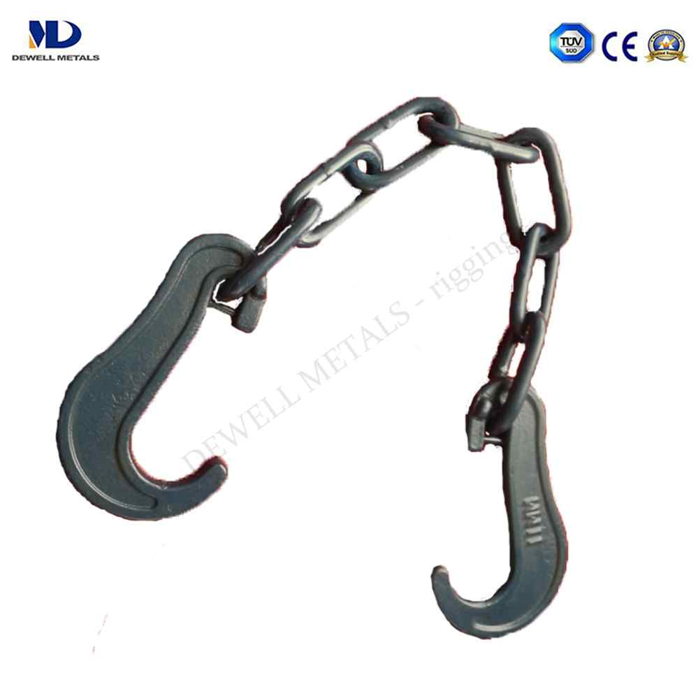 Electric Color Galv. Lashing Link Chain with Delta Ring and Grab Hook