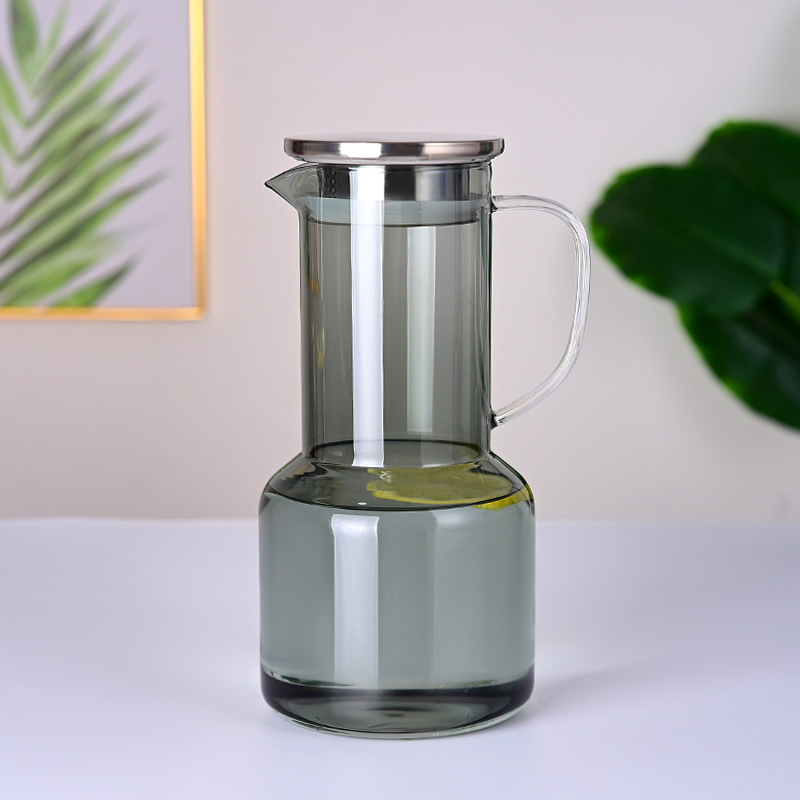 1700ml Popular Wholesale Unique Coloured Cool or Hot Drinking Water Pitcher Glass Kettle