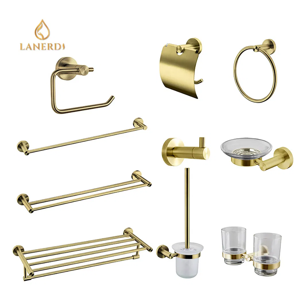 Держатель для туалетного ёршика золотой, настенный