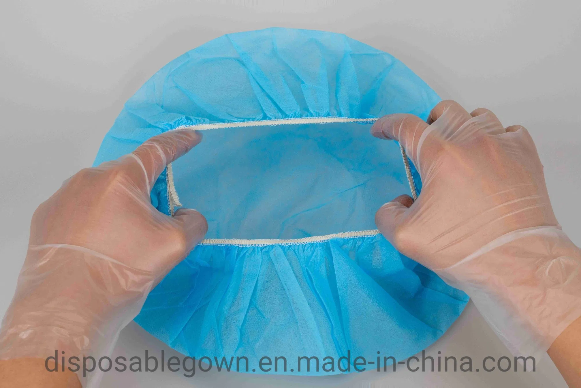 Factory Use Breathable Disposable PP Bouffant Cap with Hand-Made Latex-Free Elastic Rubber