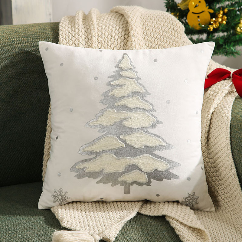 Christmas Decorative Gold Tree Deer Square Throw Pillow Case Cushion Cover