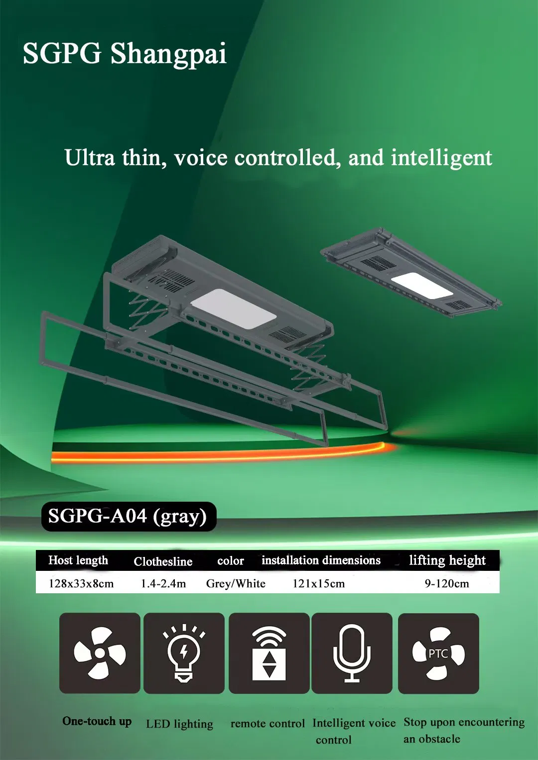 Smart Electric Laundry Dryer Stand for Wall and Ceiling Mounting