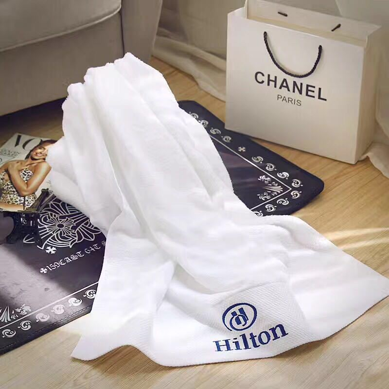 Wholesale Luxury Embroidery Towel White Hotel SPA Bath Towel Toalla Serviette 100% Genuine Cotton Bath Towel