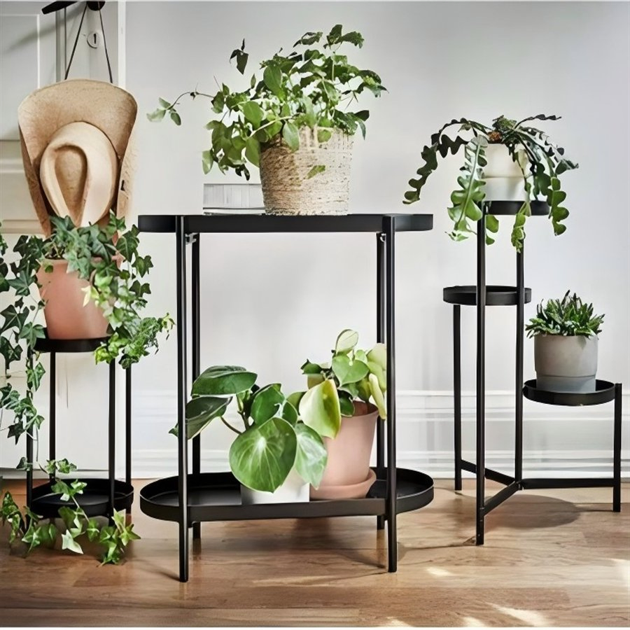 Contemporary 5-Tier Ladder Style Plant Stand for Multiple Small to Medium Potted Plants and Succulents