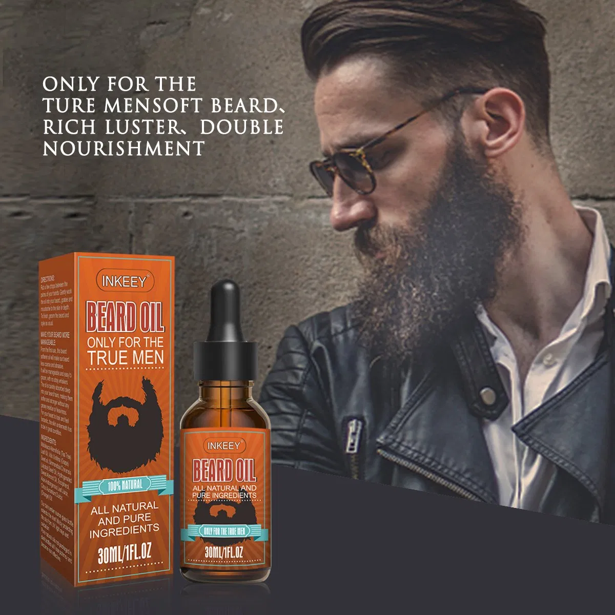 Natural Beard Care Growth Oil Customized Men Beard Styling Organic Beard Growth Oil