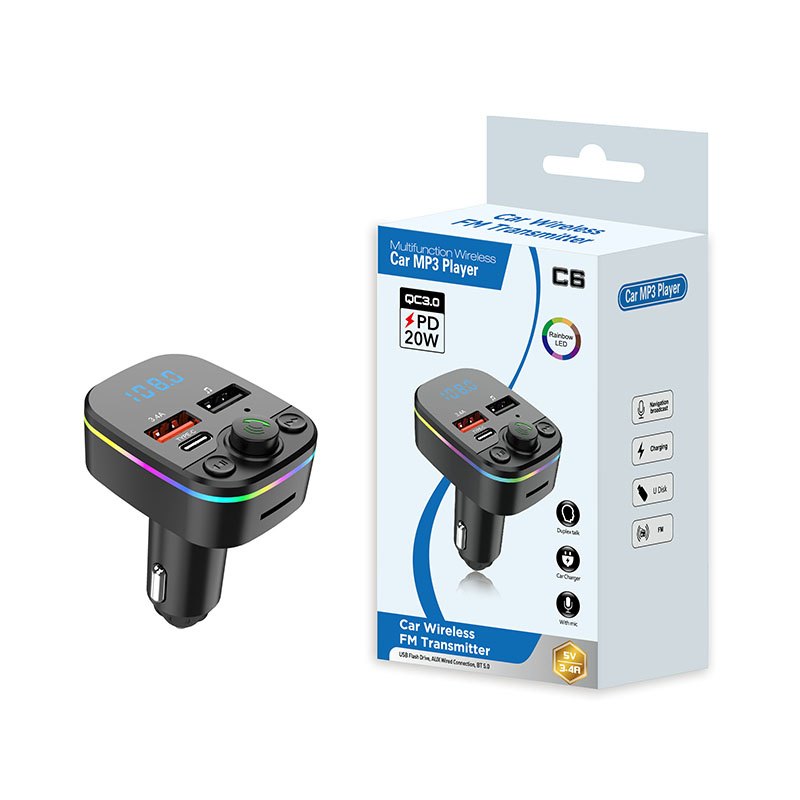 FM трансмиттер автомобильный Bluetooth MP3 USB быстрая зарядка
