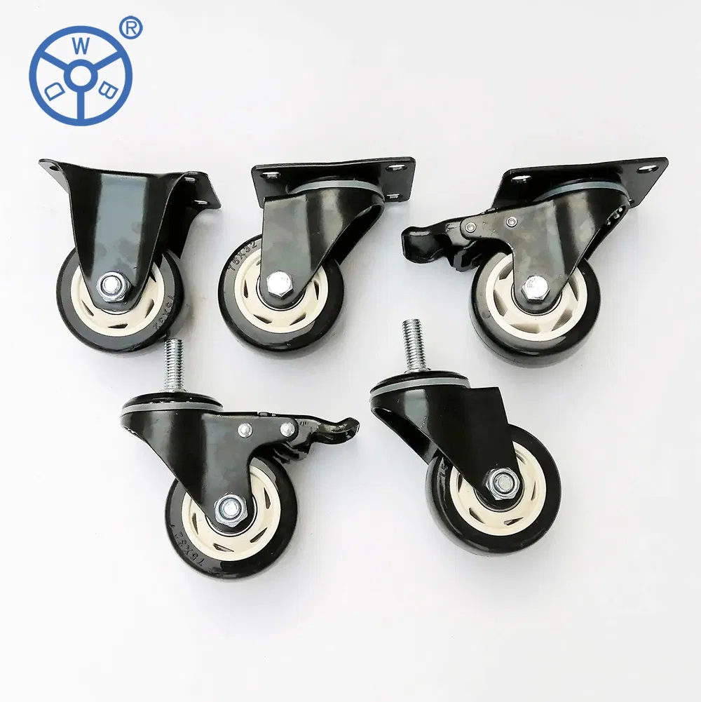 3 4 5 6 Inch Medium Duty Industrial Ruedas Giratorias Orange Castor PVC/PU Rotating Caster Wheel for Trolley