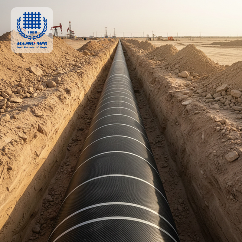 Double Layer High-Tensile HDPE Rock Guard Mesh for Deep Burial Pipelines