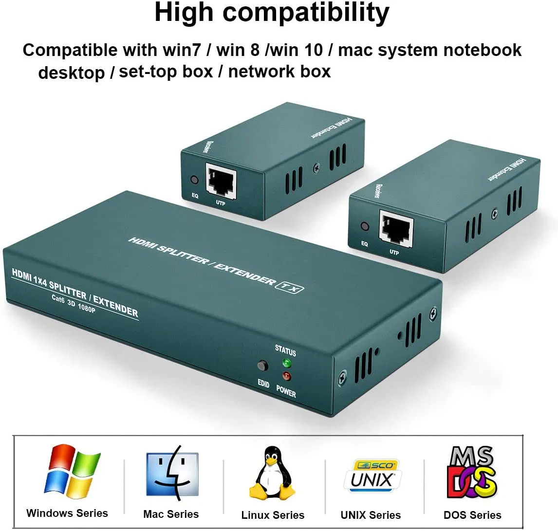HDMI-сплиттер 1x2 с удлинением до 50м, 1080P 60Гц