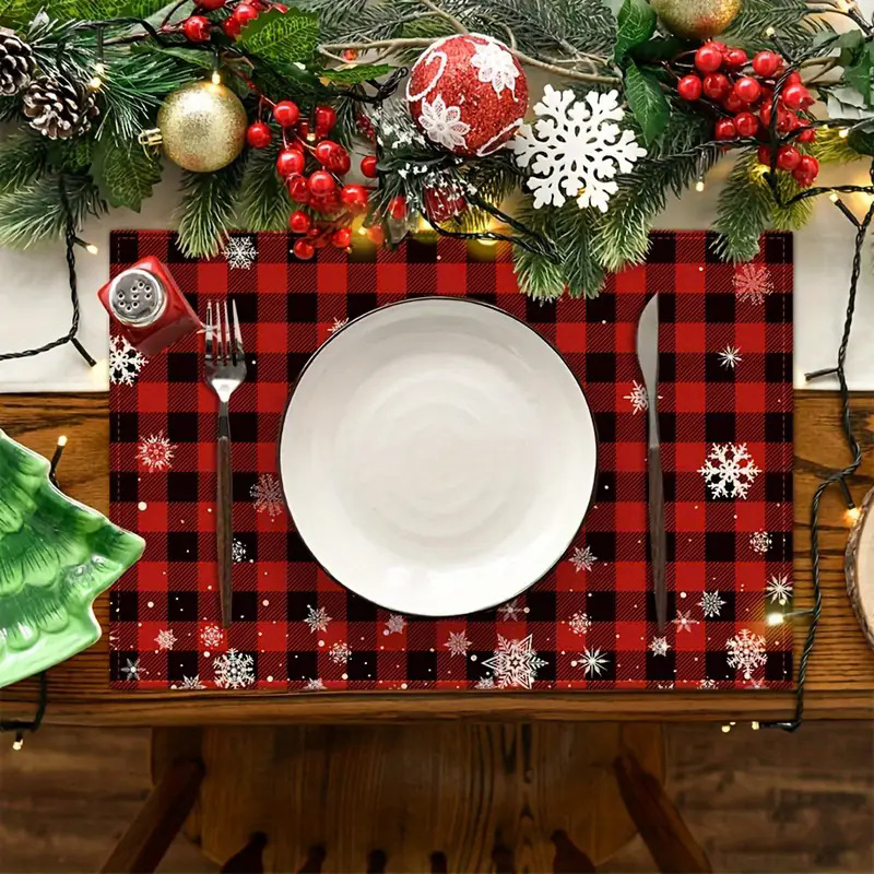 Hot Selling Bell Snowman Pattern Dining Table Table Mat Anti Fouling Heat-Insulating Tab Christmas Placemat