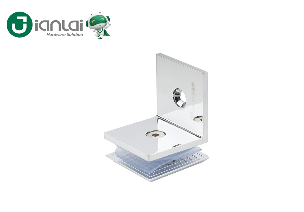Zinc Alloy Glass Door 90 Degree Single Side Glass Clips
