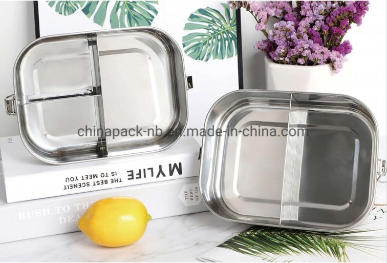 Food Grade Rectangular Metal Stainless Steel Bento Lunch Box