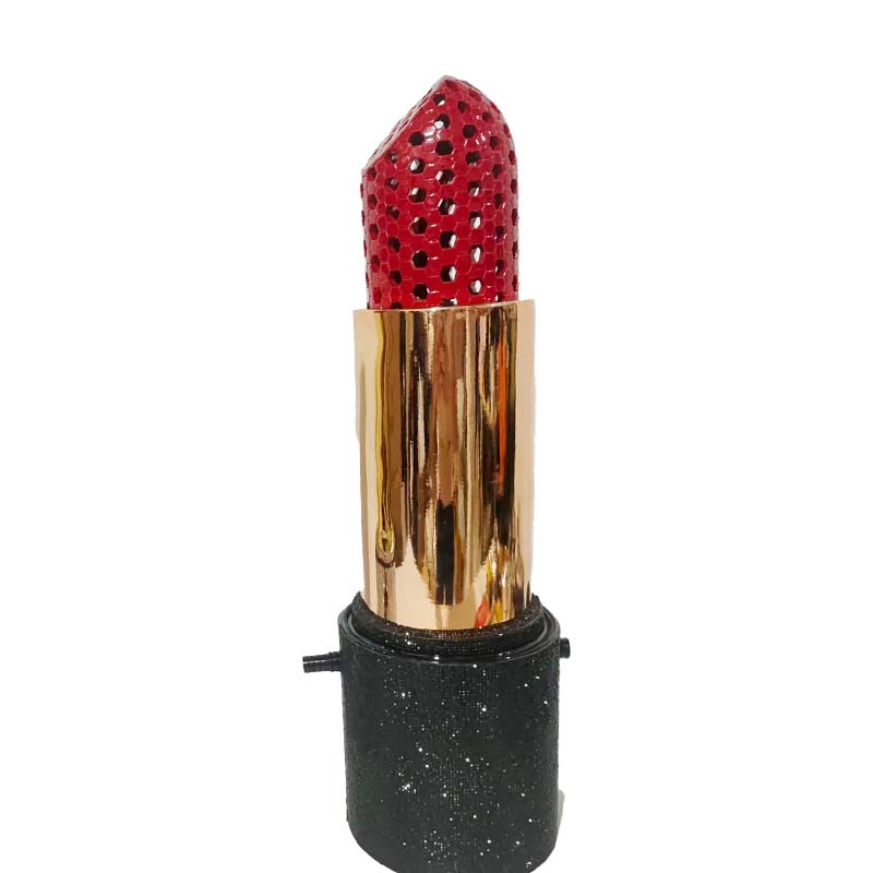 2026 New Unique Design Red Lipstick Shisha Gold with Diamonds Set Hookah