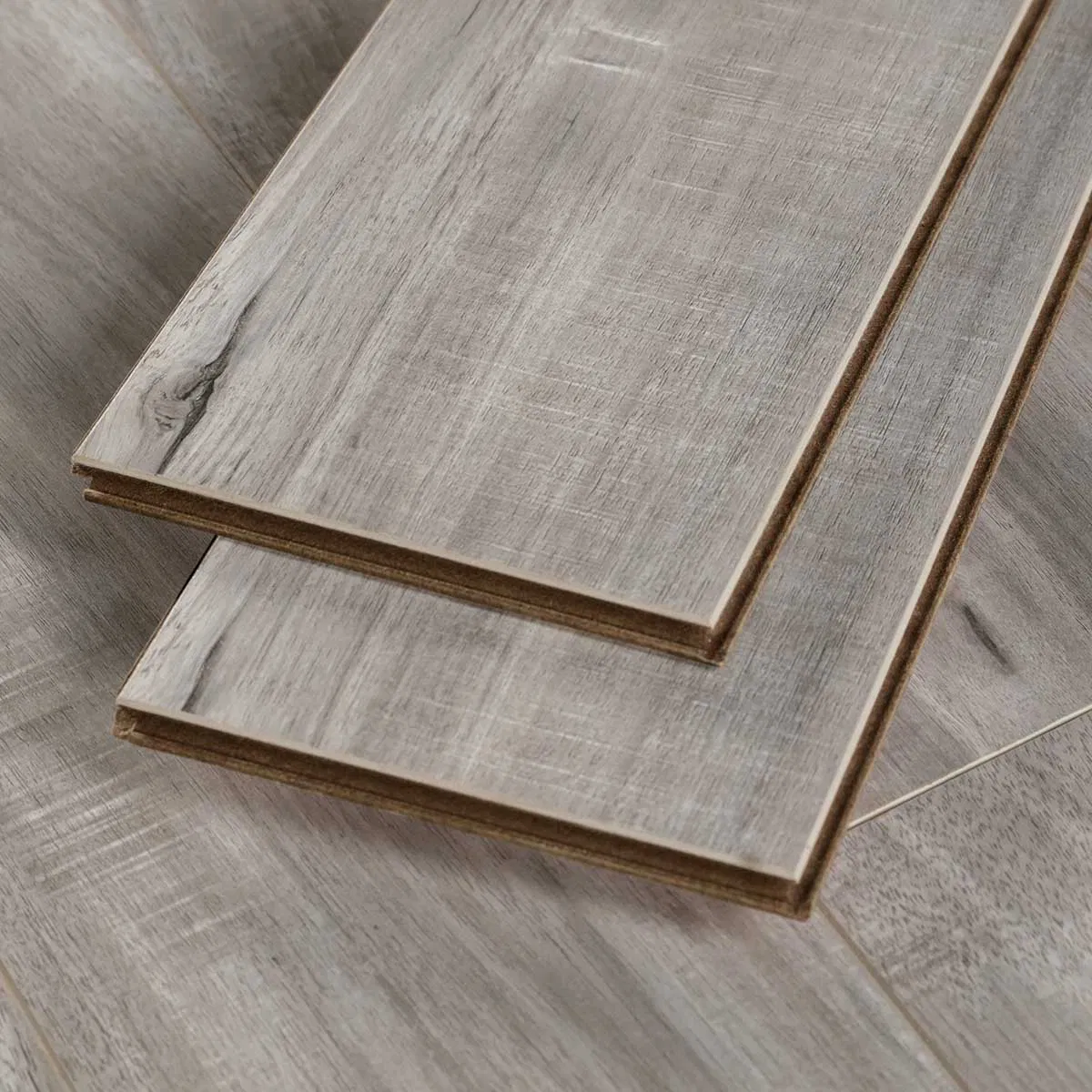 12mm HDF Oak Yellow Brown Bevel Wood Grain Laminate Flooring