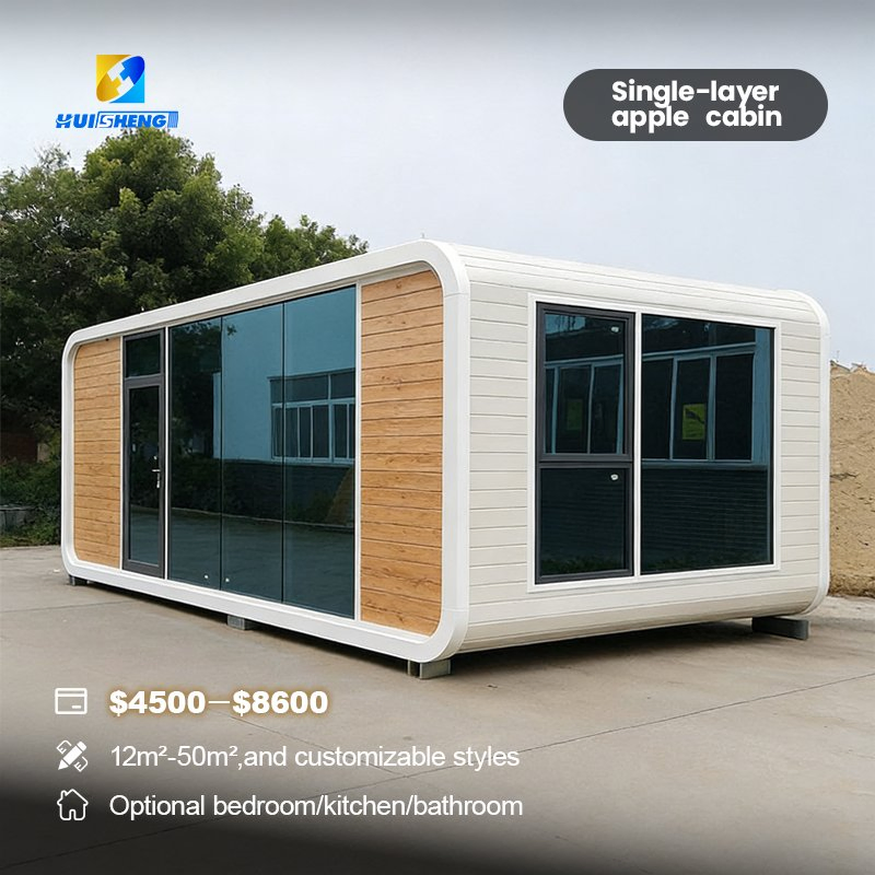Ready Made Custom Affordable Modular 20/40FT Prefab Apple Cabin House with Bathroom for Hotel Residence