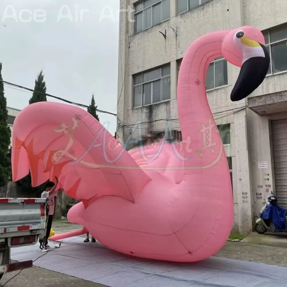Pretty Lighting Inflatable Flamingo with LED Lights Inflatable Cartoon Model for Decoration