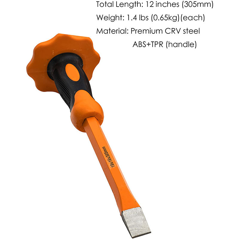 12 Inch 305mm Heavy Duty Premium Crvsteel Demolishing Carving Concrete Breaker Hand Protection Flat Cold Chisel