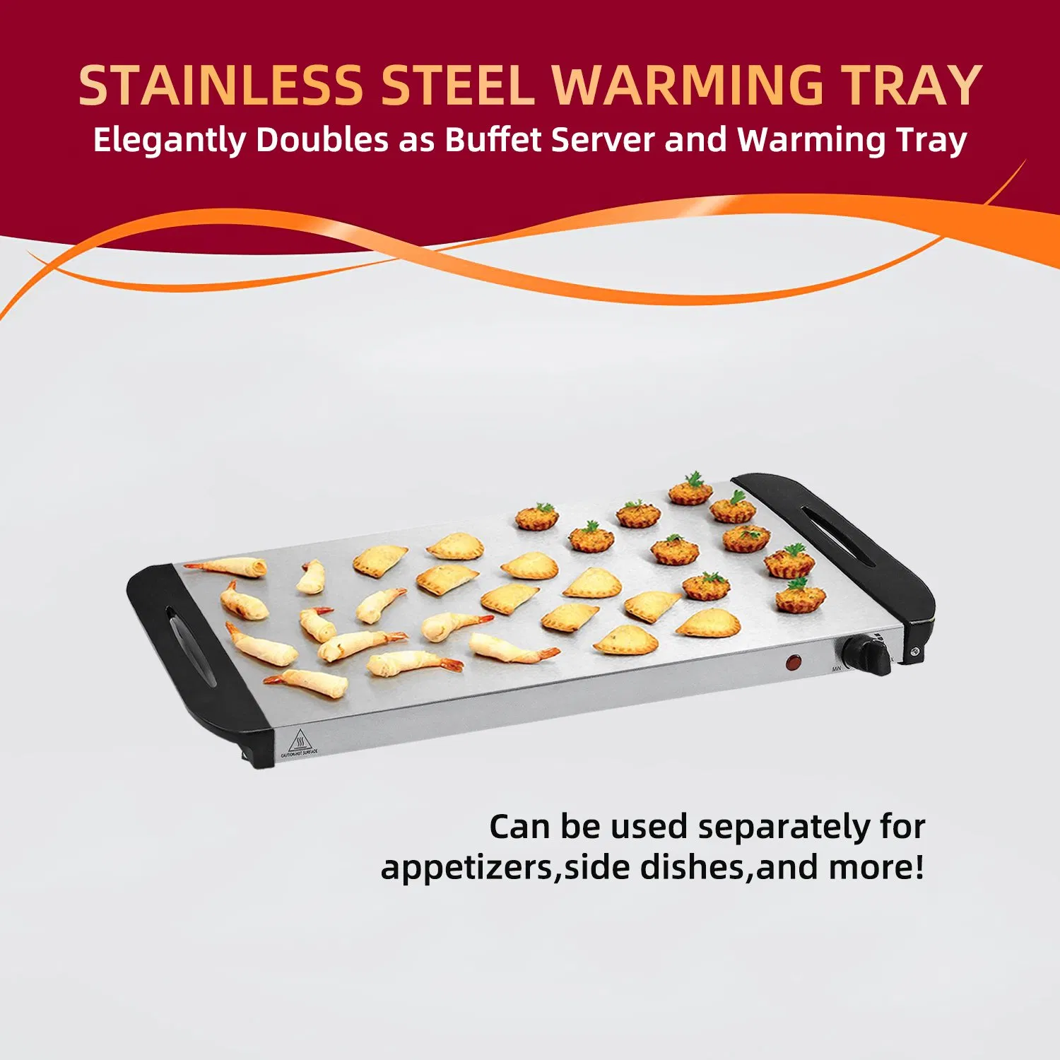 Buffet Warming Stove, Stainless Steel Electric Heating Dining Stove, Commercial Hotel Buffet Stove, Canteen Visual Basin Display