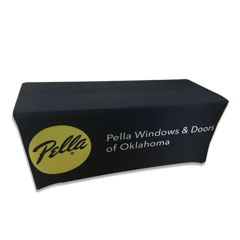 Custom Colour Logo Printing Knitted Polyester Table Cloth, Table Cover Printing