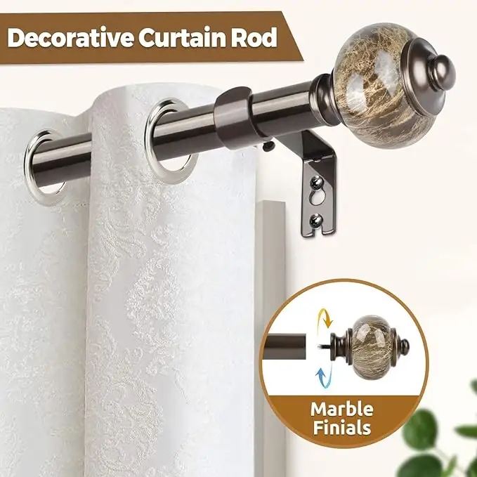 Window Curtain Iron Accessories Aluminum Material Simple Style Curtain Rod