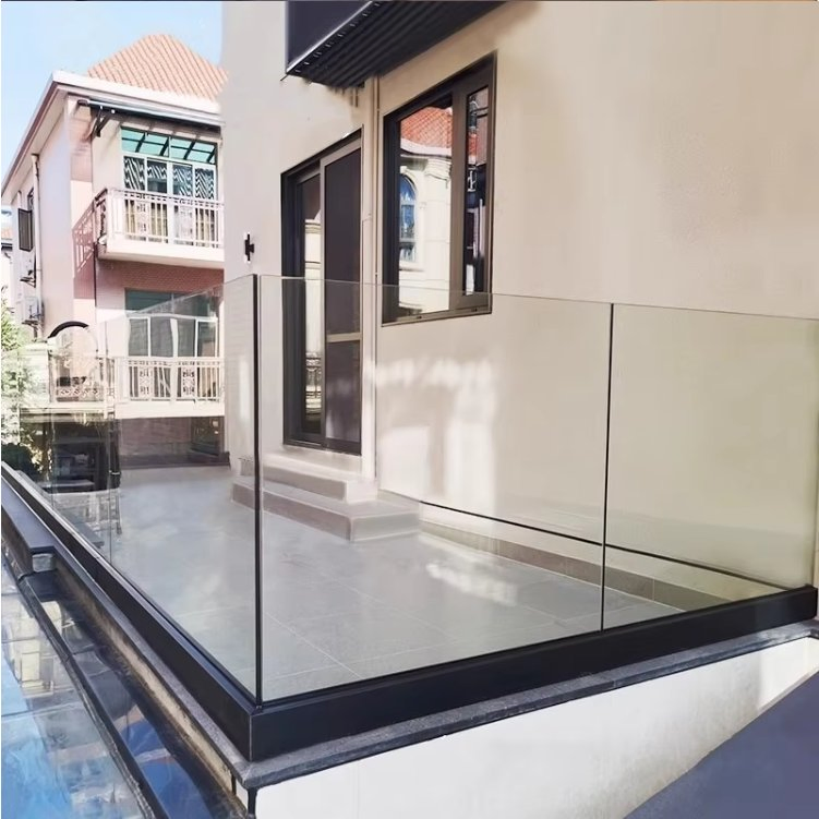 Aluminum Profiles for Frameless Glass Railing Balustrades Handrails Balcony Railing